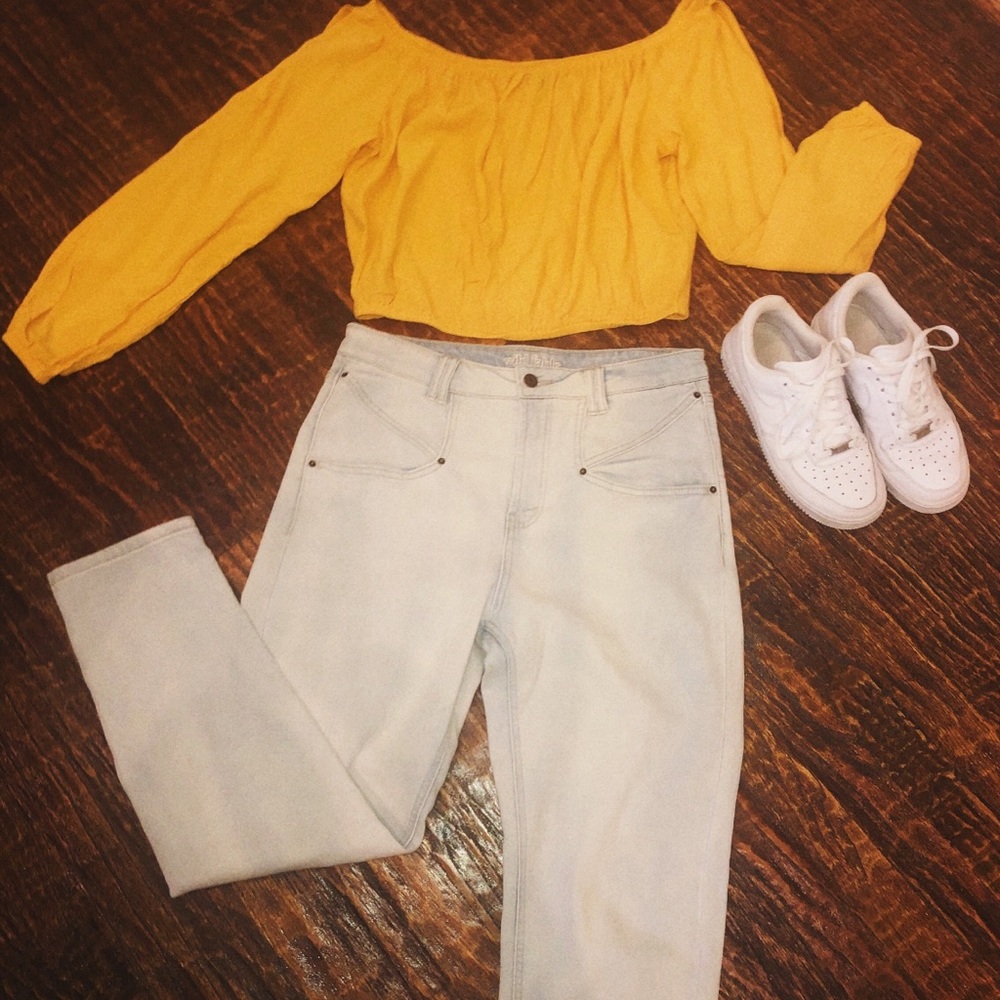 Yellow Off-the-shoulder Top
